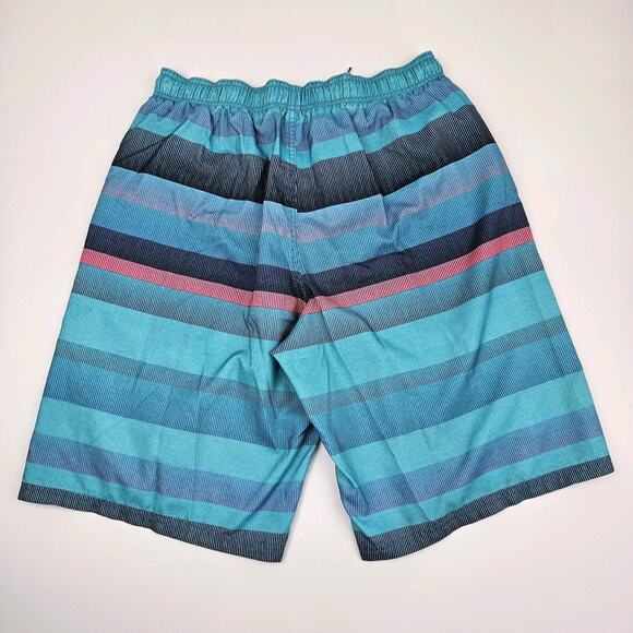 Nike Swim Volley Shorts Trunks Men's L Mesh Lined 11" Abstract Blue/Pink Striped - Picture 5 of 10